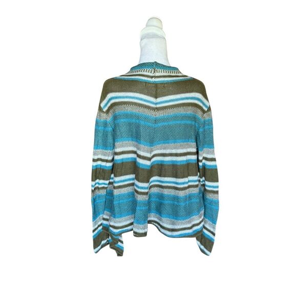 Indigenous Cardigan Sweater Open Front Waterfall Organic Cotton Womens Small - Picture 2 of 9